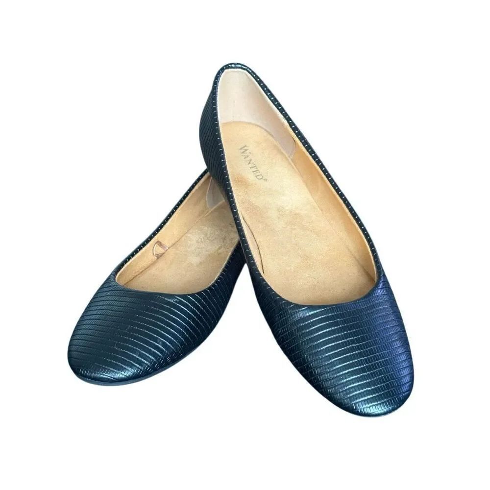Wanted Margo Black Flats Size 10